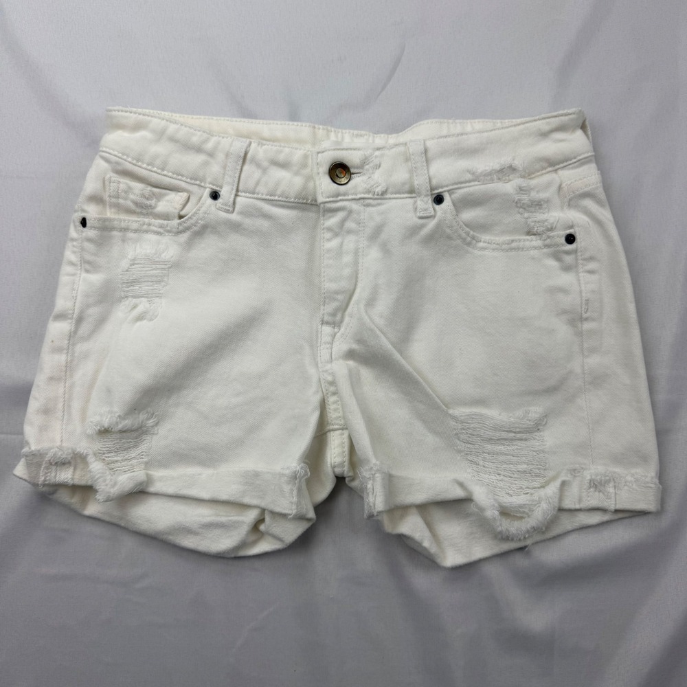 DL1961 Karlie Boyfriend Short Womens 25‎ White Distressed Denim Streamline 3305